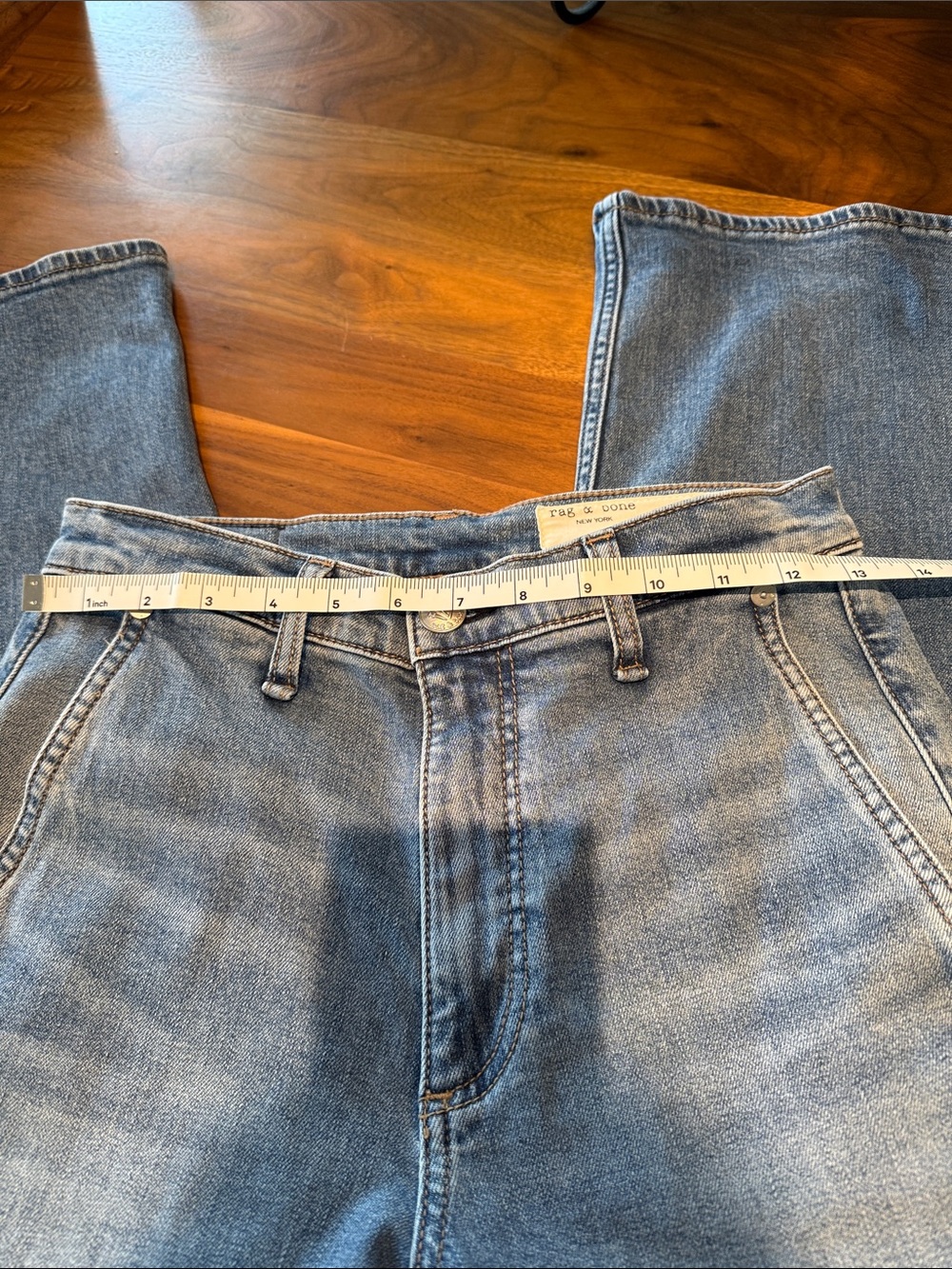 rag & bone Light Blue Wide Leg Jeans - Picture 7 of 10